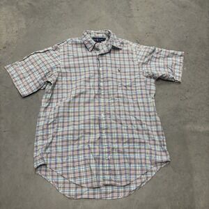 Ralph Lauren‎ Men's Short Sleeve Button Up Polo Shirt Plaid Sz Large 100% Cotton